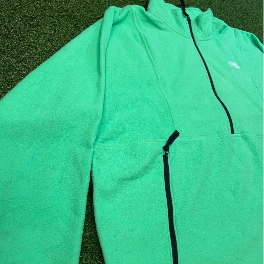 The North Face Mens XXL Neon Green Quarter Zip Fleece Pullover Jacket